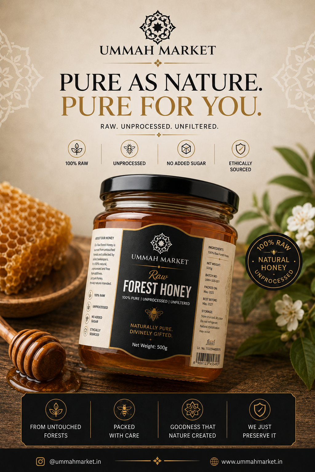 Pure Raw Honey – Straight from Forest to Your Home - 500gm - Image 3